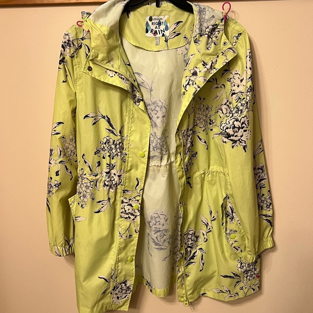 Joules Lemon Floral Rain Jacket